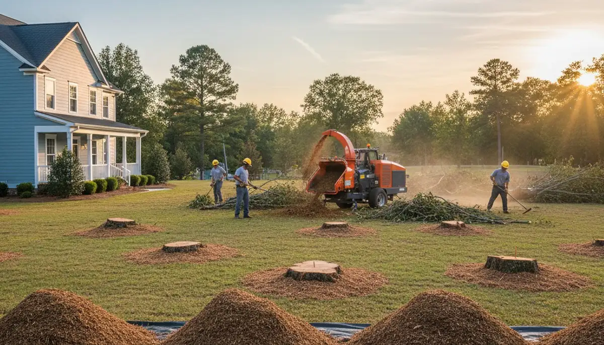 Final tree removal cleanup and lawn restoration by professionals in Wilmington, NC