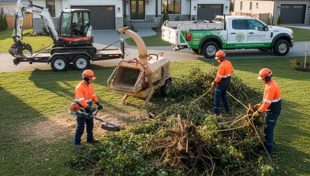 Professional shrub removal service in Wilmington, NC clearing overgrown bushes and yard debris