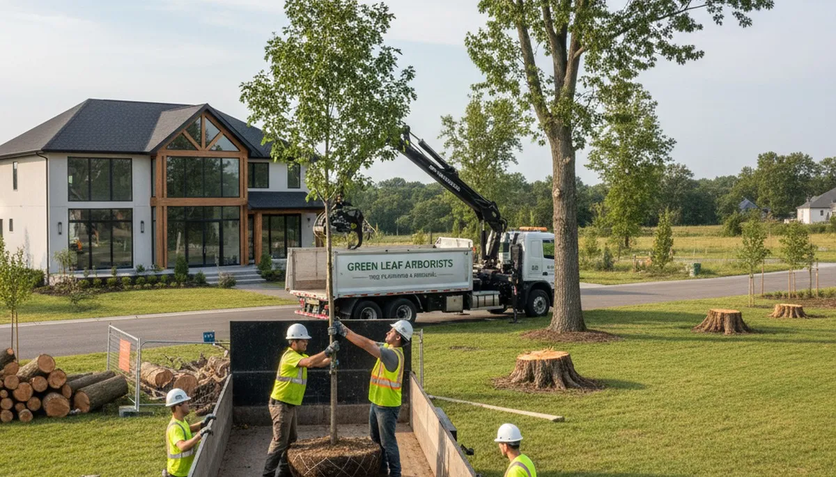 Arborists planting coastal trees in Wilmington, NC for expert tree planting services