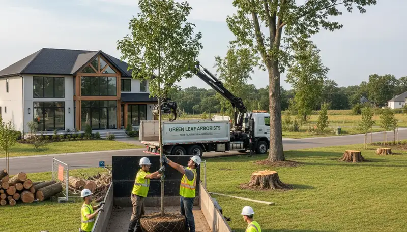 Arborists planting coastal trees in Wilmington, NC for expert tree planting services
