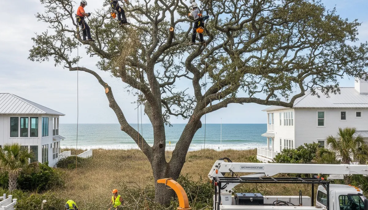 Professional tree removal service in Wilmington NC safely clearing residential property